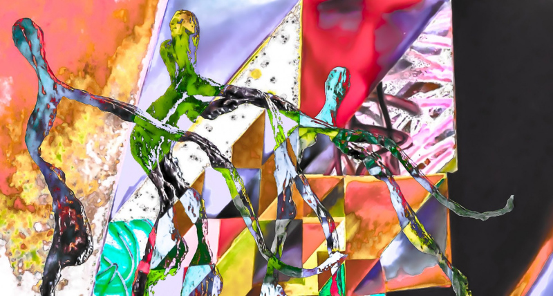 SHADOWS DANCING WITH COLORED LIGHT