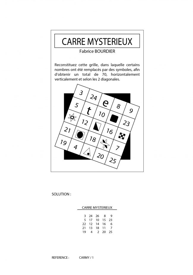 CARRE MISTERIEUX